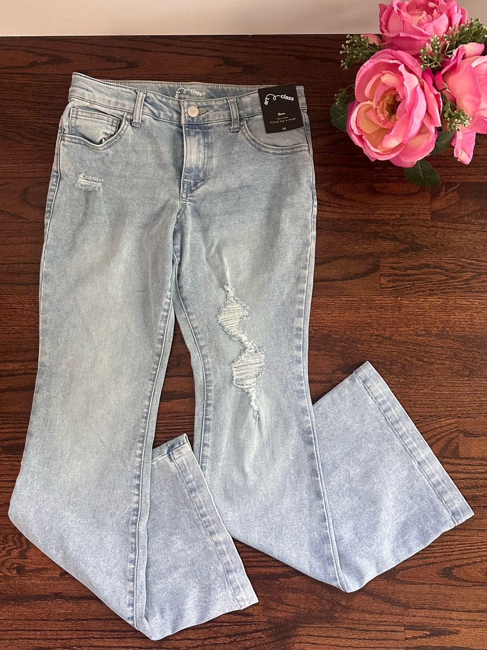 NWT Art Class low rise flare jeans, size 16
